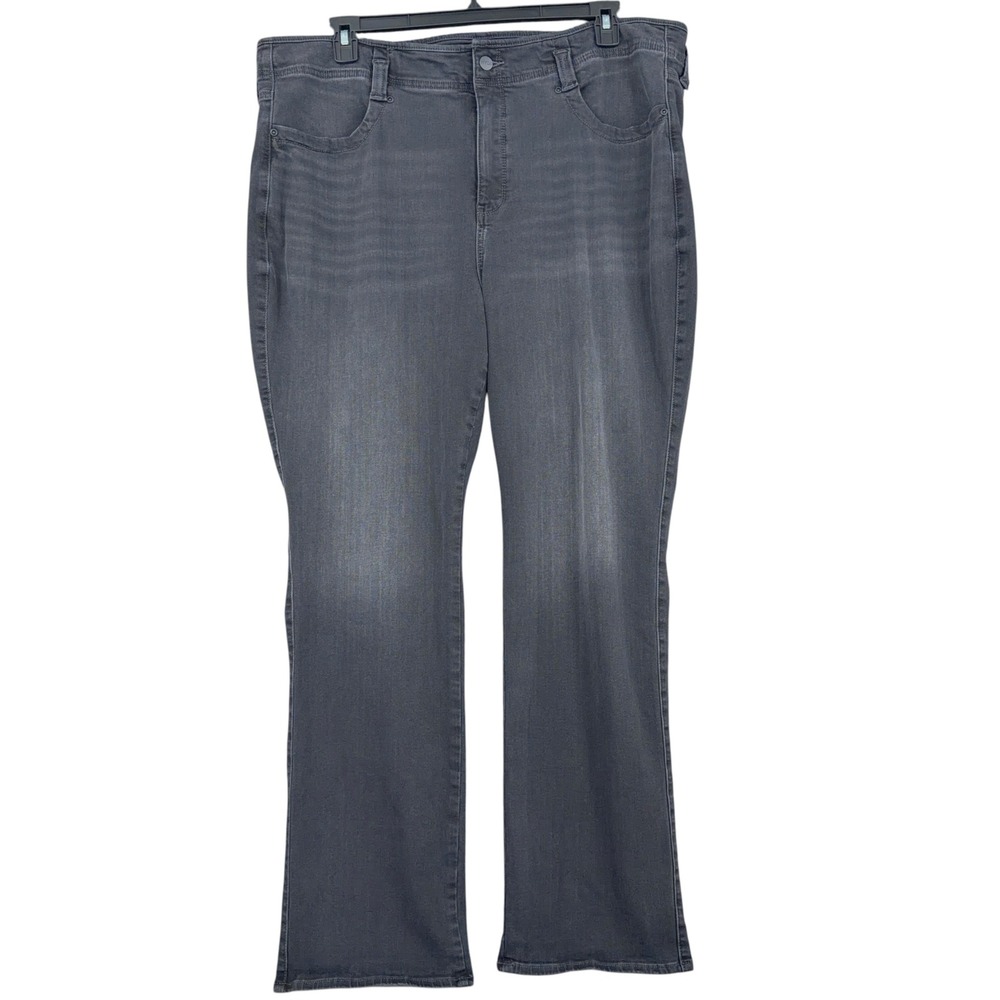 NYDJ Marilyn Straight Jeans Womens 20W Cotton Blend Gray